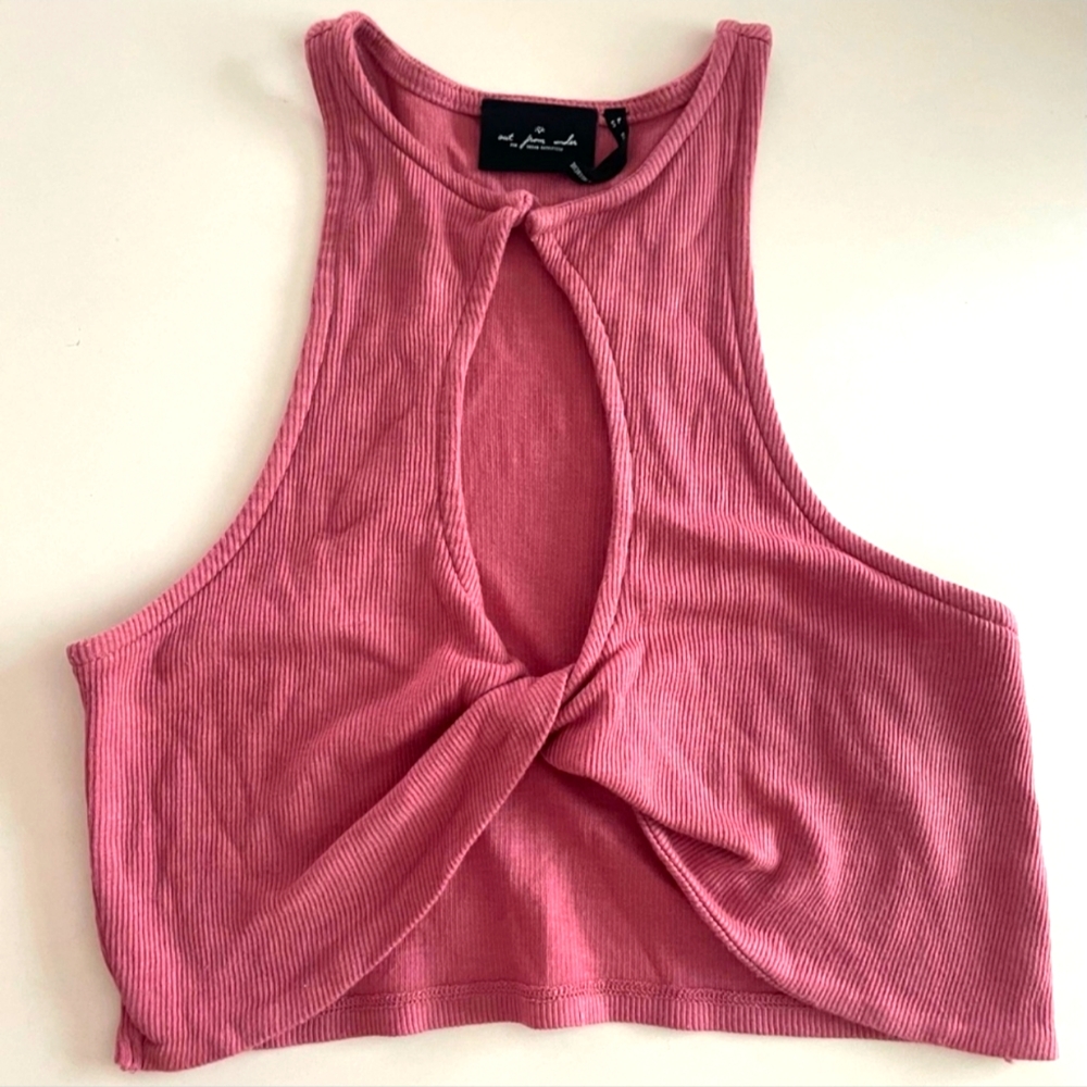 $4 In A Bundle Urban Outfitters Twist Front Cropped Tank Mauve pink keyhole